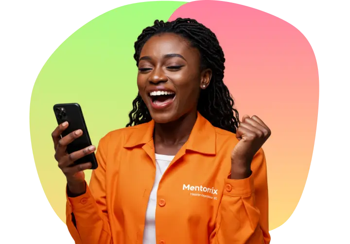 UIUX designer who is excited because she just got offered a job after the Mnetorix UX Job Hacking hub