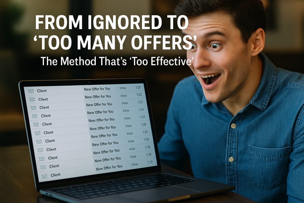 Free guide showing how to get freelance clients in 2 weeks without applying online