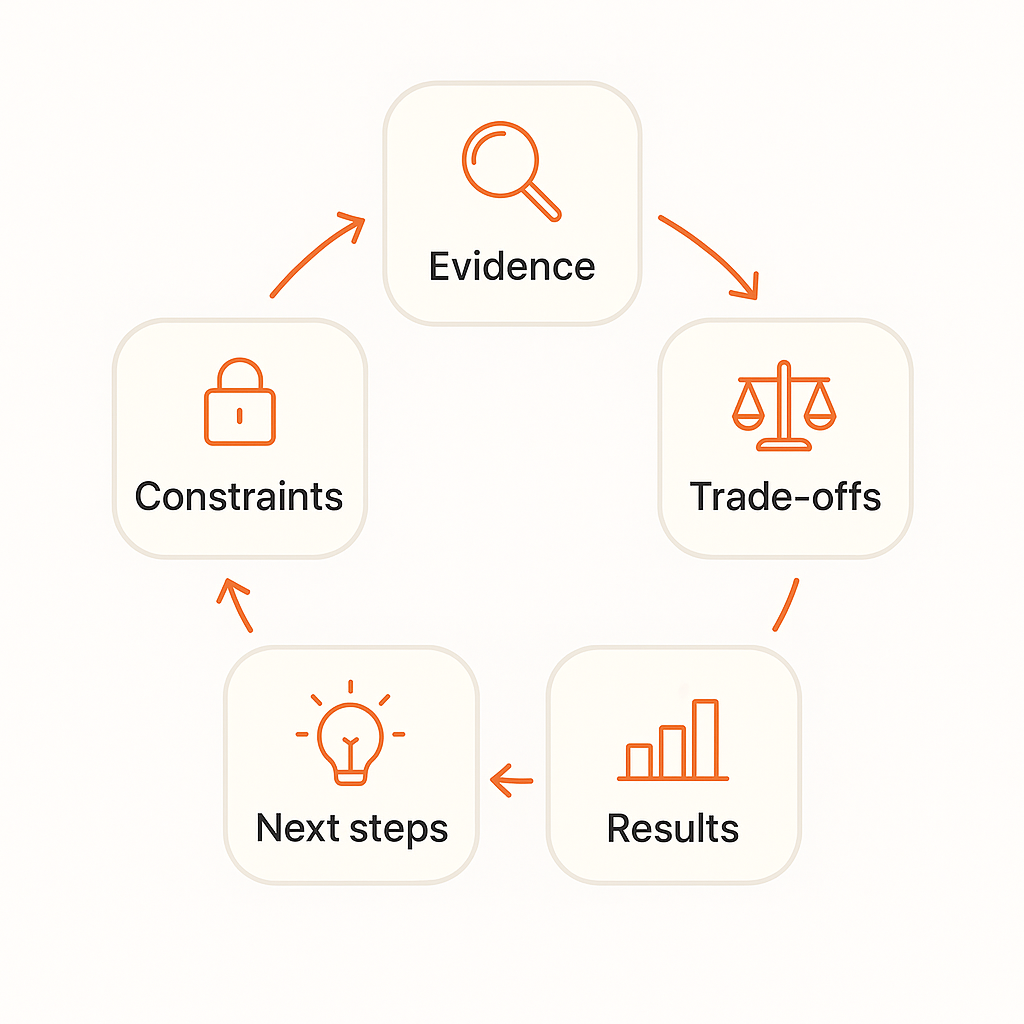 Portfolio case study structure showing how to present UX problem statements in interviews.
